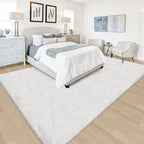 White Rug for Living Room 5x8ft Fluffy Area Rug Mat Bedside Throw Rug for Bedroom Kids Room Boys Teens Nursery Baby Dorm Office Home Decor Aesthetic Carpets