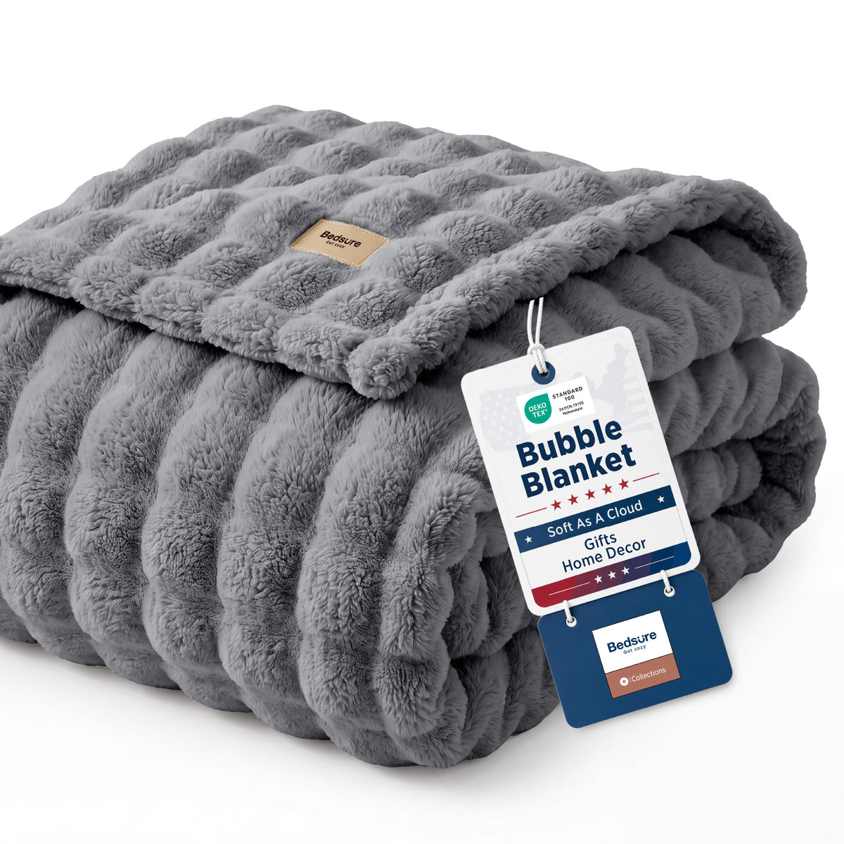 Bedsure Cloud Bubble Fleece Twin Blanket for Bed, Pink, 60"×80"