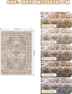 Restydon 4x6 Area Rugs for Living Room Non Slip Rugs for Bedroom, Orange