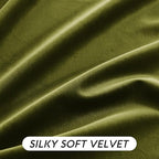 RYB HOME Green Velvet Curtains 102 inches with Hook Belt, Soft Fabric Room Darkening Thermal Insulated Luxurious Home Decor Curtains for Living Room Bedroom, W 52" x L 102", 2 Panels Set