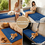 hyha Couch Covers for Dogs Washable, Non Slip Plush Dog Sofa Protectors, Fuzzy Pet Couch Covers for 3 Cushion Sofa Pet Friendly (Navy Blue, 27.6" x 70.9")