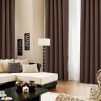 Deconovo Blackout Curtains, Thermal Insulated, W42 x L84 2 Panels, Back Tab, Machine Washable, Room-Darkening Drapes for Bedroom/Living Room Brown