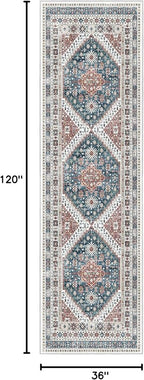 Madane Hallway Runner Rug 3x10 Washable Kitchen Runners 10ft, Navy Blue