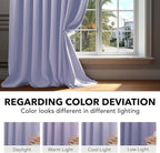 Deconovo Blackout Curtains, Thermal Insulated, W42 x L72 2 Panels, Back Tab, Machine Washable, Room-Darkening Drapes for Bedroom/Living Room Light Purple