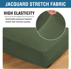 H.VERSAILTEX Super Stretch Individual Seat Cushion Covers Sofa Covers Couch Cushion Covers Slipcover Sets Thick Jacquard Textured Twill Fabric (1 Piece Loveseat Cushion Cover, Bronze Green)