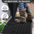 Mibao Front Door Mat Outdoor Entrance, 47" x 24" Heavy Duty Welcome Mat for Outdoor and Indoor, Waterproof Dirt Trapper Doormat, Super Absorbent Indoor Entryway Mat for Patio & Porch - Blue