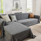 HOMERILLA 2 Piece Sectional Couch Cover for L Shape Sofa Dark Grey XL
