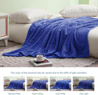 Exclusivo Mezcla Fleece Throw Blanket for Couch and Bed, 50x70 Inches Soft Cozy Jacquard Flannel Blankets, Lightweight Fuzzy Plush Warm Throws for Women, Cobalt Blue