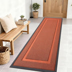 OLANLY Front Door Mat Indoor Outdoor Entrance, Waterproof All-Season, All-Weather Doormat, Sturdy Natural Rubber, Low Profile, Easy Clean Patio Porch Entryway Mat, 71x23, Vermillion Red