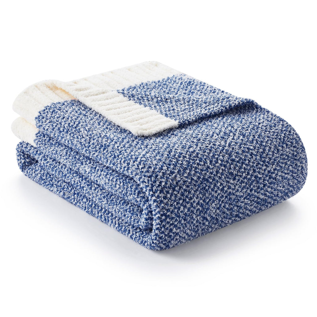 Snuggle Sac Heather Throw Blanket for Couch, Reversible Super Soft Blankets Warm Cozy Knit Fuzzy Plush Lightweight for Sofa, Bed, Camping, Picnic (Sage Green, Twin (60"x80"))