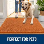 OLANLY Dog Door Mat for Muddy Paws 70x24, Super Absorbent Chenille Mud Mat