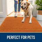 OLANLY Dog Door Mat for Muddy Paws 59x32, Super Absorbent Chenille Mud Mat