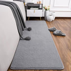 AROGAN Shag Runner Rug for Hallways, 2x6 Feet Washable Rugs with Memory Foam for Bedroom, Entryway Indoor Fluffy Throw Rug for Bedside Living Room Kids Girls Nursery Dorm Room Decor, Grey