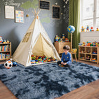 Pionblank Large Rug for Living Room 6x9, Modern Shag Area Rug, Blue Grey