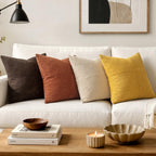 MIULEE Mustard Yellow Decorative Throw Pillow Covers for Couch 18x18 Inch