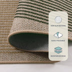 Lahome Enfys Modern Rainbow Round Rug, 6ft Easy Jute Circle Patio Rug Washable Indoor Outdoor Rugs for Living Room, Farmhouse Natural Round Area Rug Contemporary Carpet for Entryway Backyard