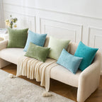 MIULEE Soft Chenille Euro Throw Pillow Covers Sage Green 22x22 Pack of 2