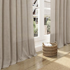 Nanspring Cobblestone Linen Curtains 80 Inch Length for Living Room Light Filtering Semi Sheer Curtain Back Tab Modern Farmhouse Decor Elegant Drapes for Bedroom Dinner Room 52x80, 2 Panels