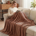 Exclusivo Mezcla Fleece Brown Throw Blanket for Couch, Sofa, Super Soft and Warm Blankets, All Season, Cozy, Plush, Lightweight, 50x60 Inches