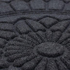 Mohawk Home Entryway Door Mat 2' X 3' All Weather Outdoor Non Slip Recycled Rubber Doormat, Rope Impressions Graphite