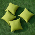 MIULEE Pack of 4 Decorative Outdoor Throw Pillow Covers Linen Waterproof Pillow Covers Spring Farmhouse Cushion Cases for Patio Garden Tent Balcony Couch Sofa 16x16 inch Moss Green