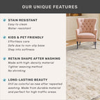 Washable Ivory 5x7 Rug for Bedroom, Home Office, Non Slip Dinning Rugs for Under Table, Low Pile Neutral Farmhouse Retro Living Room Carpet