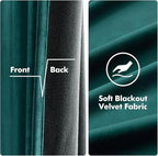 MIULEE Velvet Curtains Christmas Dark Green 52 x 108 Inch Length Set of 2