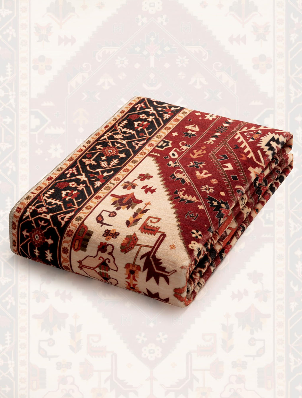 SERISSA 2'6"x14' Washable Non Slip Boho Runner Rug for Hallway，Red Black