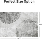 4x6 Rug Small Non Slip Area Rug Ultra Soft Machine Washable Low Pile Modern Abstract Dahlia Indoor Carpet Rugs for Bedroom Living Room Entryway Kitchen Bedside, Grey