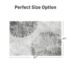 4x6 Rug Small Non Slip Area Rug Ultra Soft Machine Washable Low Pile Modern Abstract Dahlia Indoor Carpet Rugs for Bedroom Living Room Entryway Kitchen Bedside, Grey