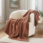 EVERGRACEHOME Chunky Chenille Knit Throw Blanket, 60 x 80, Terracotta Clay