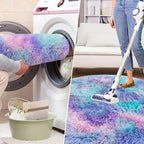 4x4 ft Tie Dye Rainbow Round Rug for Bedroom Room Fluffy Circle Rug Furry Carpet Shaggy Circular Fuzzy Washable Non-Slip Large Area Rug Soft Indoor for Living Room Cute Aesthetic Home Decor