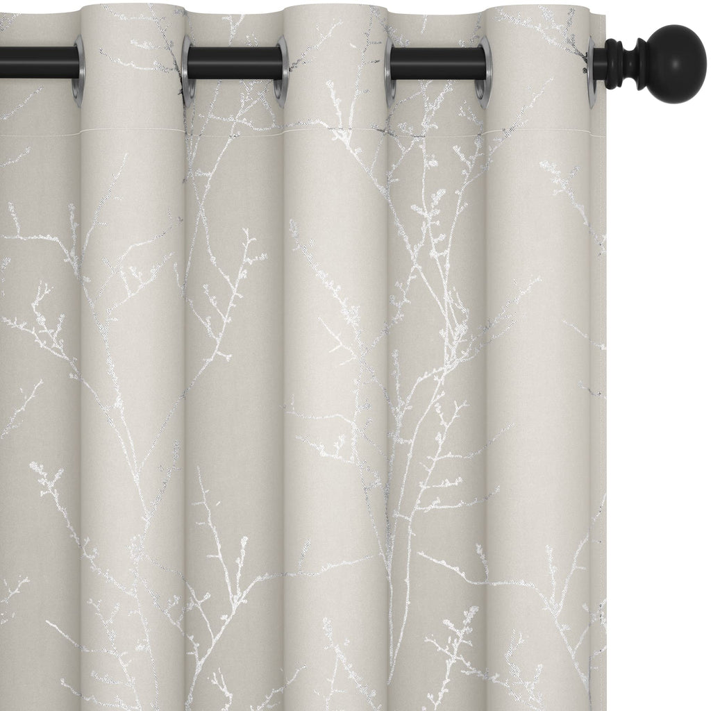 Deconovo Living Room Curtains 63 Inches Long, Blackout Curtains for Bedroom