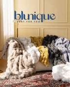 blunique Ultra Soft Cozy Faux Fur Throw Blanket, Fuzzy Plush Thick Bubble Blanket, Oversize Luxury Fluffy Blanket for Couch, Sofa, Bedroom, and Living Room,50x60 Inches, Dark Yellow