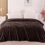 Exclusivo Mezcla 3D Fleece Twin Size Blanket for Bed, Coffee