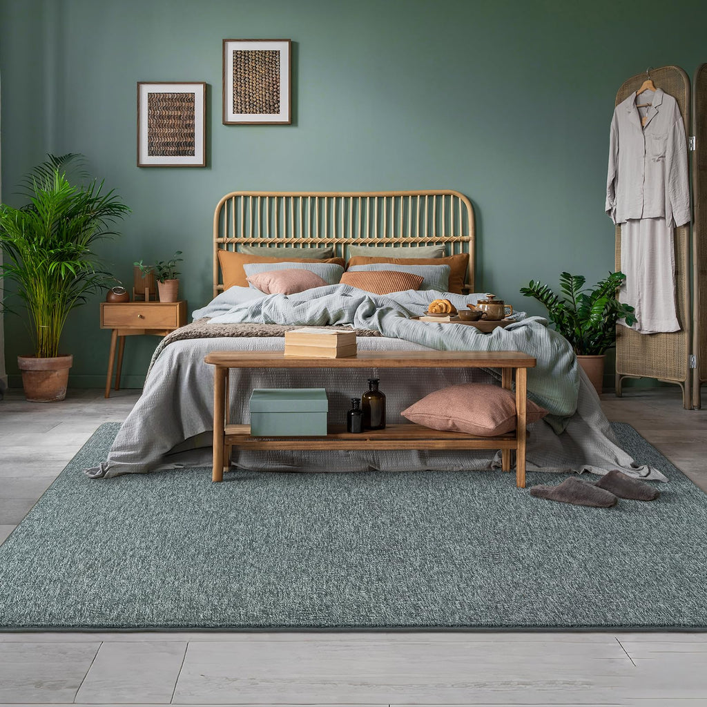 AROGAN 5x7 Area Rugs for Living Room Non Slip Bedroom Rug, Grey & Green