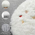 ONASAR Cream White Round Area Rug 4ft, Fluffy Ultra Soft Bedroom Circle Rugs Floor Mat for Kids Girls Boys Teen Room, Fuzzy Plush Shaggy Carpet for Nursery Living Room Playroom Dorm Home Decor