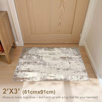 UERMEI 2x3 Entryway Area Rug: Washable Neutral Modern Abstract Small Rug - Non-Slip Low Pile Throw Indoor Carpet for Entrance Kitchen Front Door Mat Bathroom Entry Kids Room - Brown/Grey/Beige