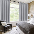 DWCN Blackout Curtains for Bedroom – Rod Pocket Thermal Insulated Noise Reducing Noise Reducing Drapes for Living Room, W 60 x L 63 Inch, 2 Panels, Silver Grey