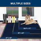 Smiry Front Door Mat Outside Entrance, Low Profile Rubber Doormat, 29.5x17
