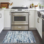 Lansny Modern Abstract Entryway Rug Indoor 2x3 Washable Rug Non-Slip Soft Small Area Rug Grey Blue White Kitchen Mats Thin Print Faux Wool Floor Carpet Throw Rugs for Entrance Bedroom Home Decor