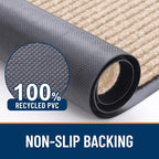 OLANLY Front Door Mat Indoor Outdoor Entrance, Waterproof Heavy Duty Doormat, Fade Resistant, Low Profile, Easy Clean Patio Porch Welcome Floor Mats for Entry, 35x23, Beige