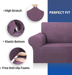 KEKUOU Stretch Oversized Couch Covers for Sofa Slipcover,Dark Purple