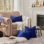 GIGIZAZA 12x20 Lumbar Small Pillow Covers, Blue Pack of 2 Velvet Throw Pillow Covers Decorative Vintage Living Room Super Soft Pillowcases Couch Sofa Cushion Covers