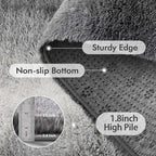 Area Rugs for Living Room, Tie-Dyed 5x7 Feet Soft Fluffy Shagg Plush Rug High Pile Large Indoor Modern Non-Slip Floor Carpet for Bedroom Nursery Kids Home Room Dorm Decor Aesthetic Grey White Gradient