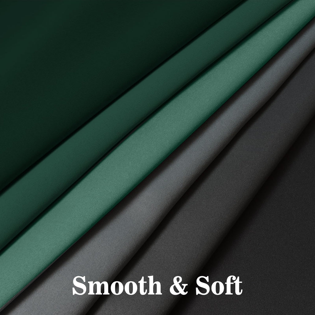 Yakamok Blackout Ombre Dark Green and Black Curtains-Gradient Room Darkening Curtain, Grommet Thermal Insulated Light Blocking Window Drapes Curtain for Living Room Bedroom,52 x 72 Inch,2 Panels