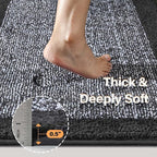 70x24 Long Bathroom Rugs Washable Non Slip, Dark Grey Bath Mat for Bathroom Floor Tub, Soft Absorbent Quick Dry Mats for Shower, Bathtub,Home Decor