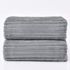 BEDELITE Fleece Throw Blanket for Couch – 3D Ribbed Jacquard Soft and Warm Decorative Fuzzy Blanket – Cozy, Fluffy, Plush Lightweight Gray Throw Blankets for Bed, Sofa, 50x70 inches
