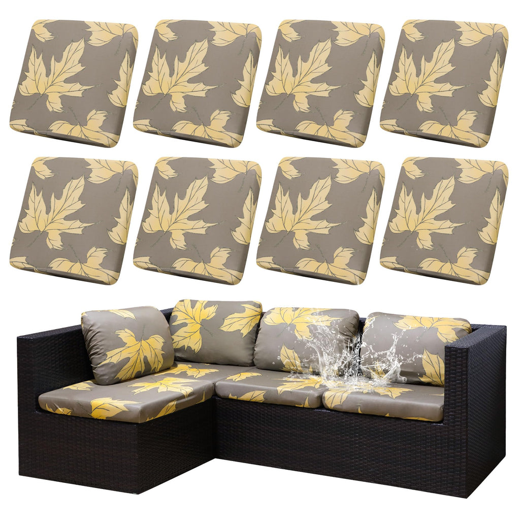 DREAHOTEXTIL 8Pcs Outdoor Cushion Covers, Elastic Patio Cushion Covers