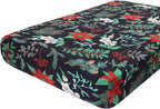 hyha Printed Couch Cushion Covers, Floral Sofa Covers Washable for 3 Cushion Couch, Stretch Pattern Outdoor Cushion Covers for Patio Furniture with Elastic Bottom(Large, Christmas Botanical)